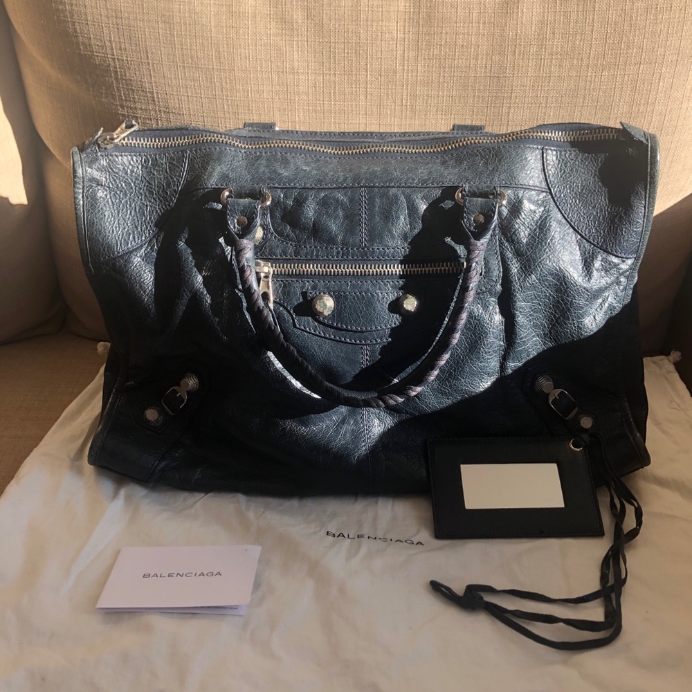 Balenciaga Giant 12 Silver Work Bag